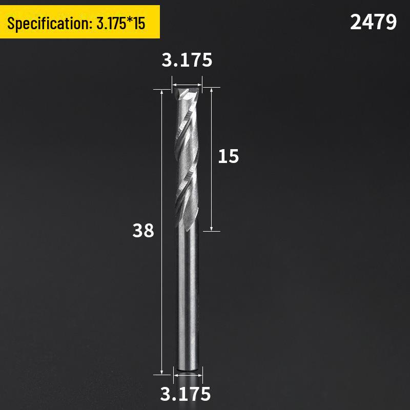 

Двухлезвийная спиральная фреза - 3,175/4/6 мм, резка акрила/ПВХ, гравировальный станок, вольфрамовая сталь