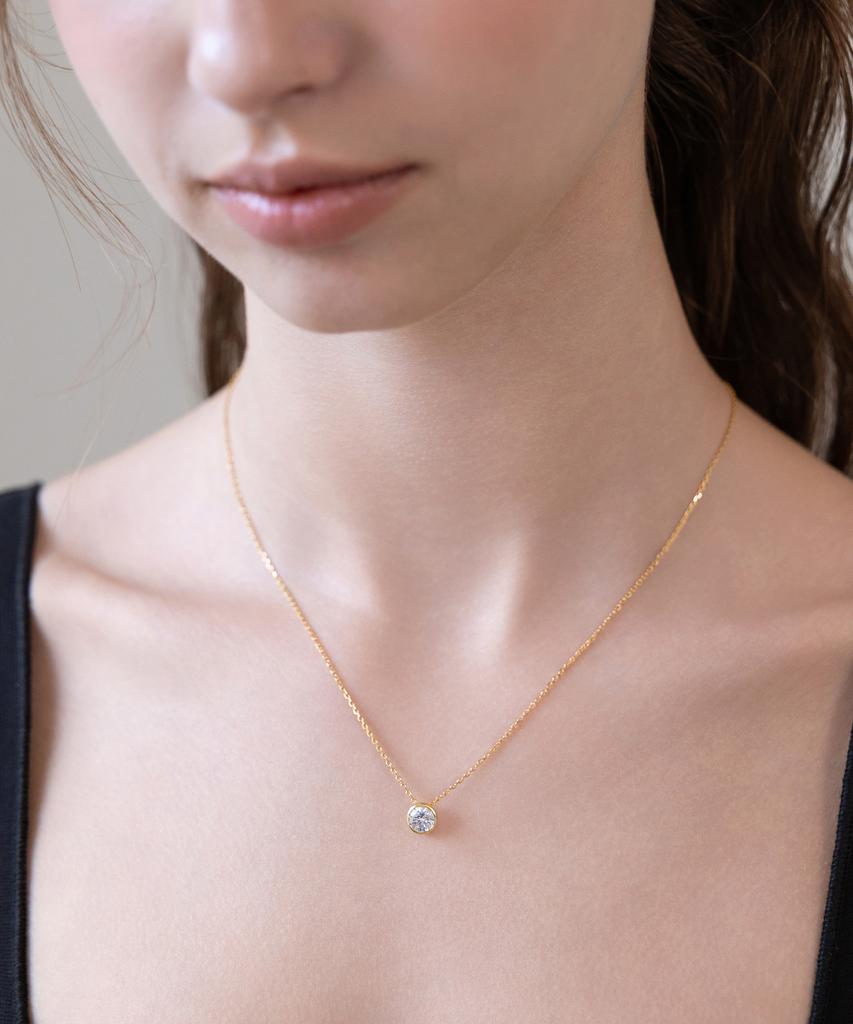 Tatiana (Silver 925) Simple Bezel Necklace Nz2543