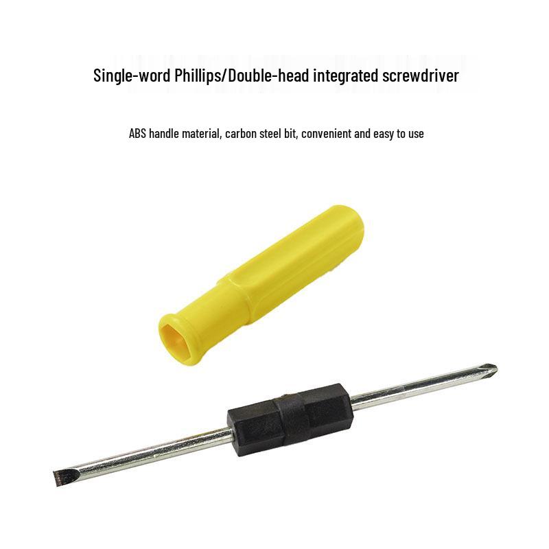 2-in-1 Double-Headed Phillips & Slotted Screwdriver, Interchangeable, Magnetic Carbon Steel Shaft, Multi-Functional Repair Tool