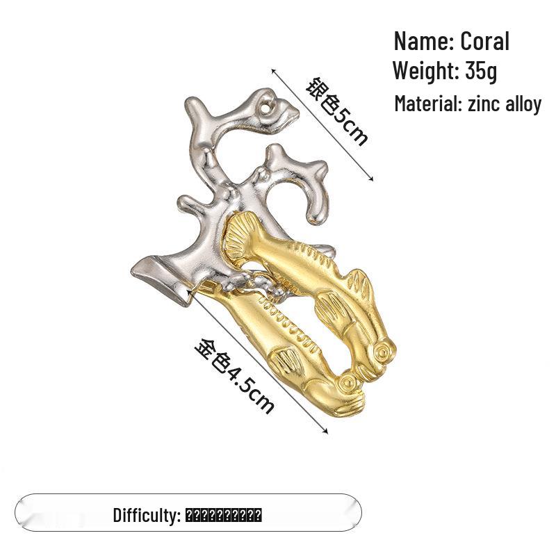 Zinc Alloy Kongming Puzzle Lock: Disentanglement Ring Educational Toy