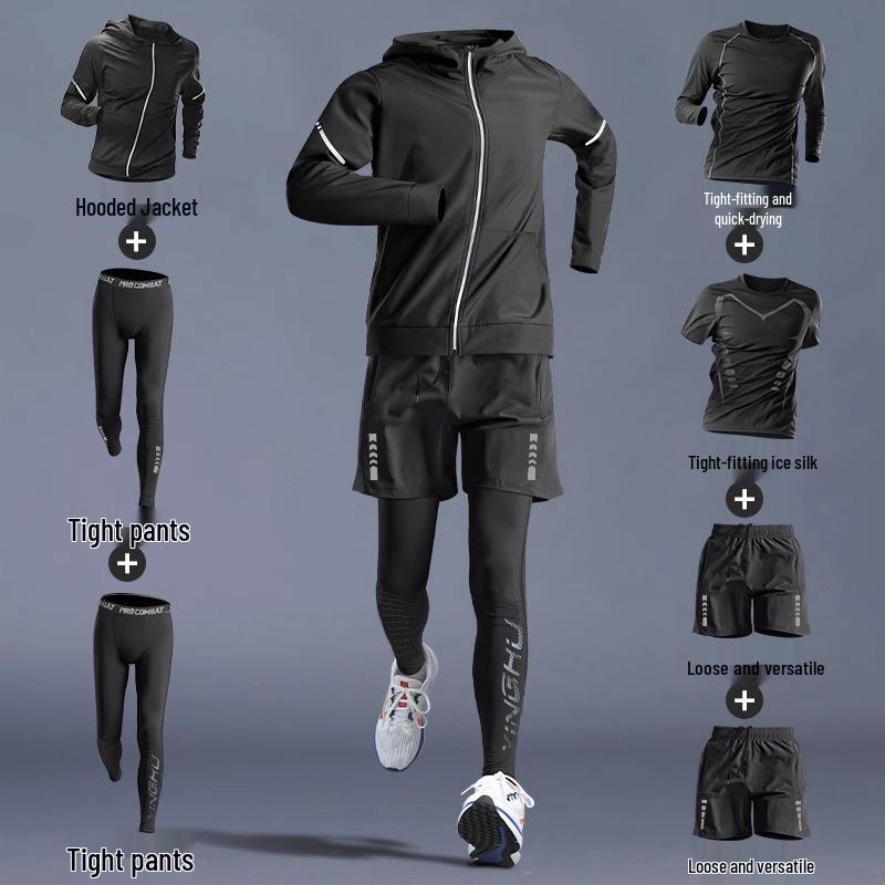 Herren Schnelltrocknendes Langarm-Sportshirt für Laufen, Fitnessstudio und Basketballtraining