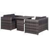 Day and Night - Day and Night Set of 3-piece Garden Table and Chairs and Gray Synthetic Rattan Cushions