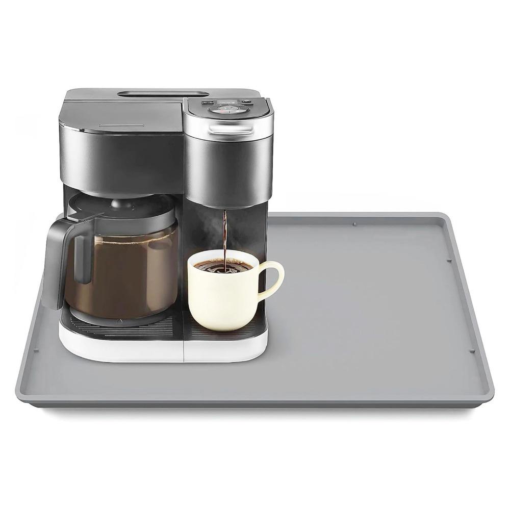 Light Gray Coffee Bar Mat Waterproof Non-Slip Bar Mat Coffee Maker Mat Under Espresso Machine