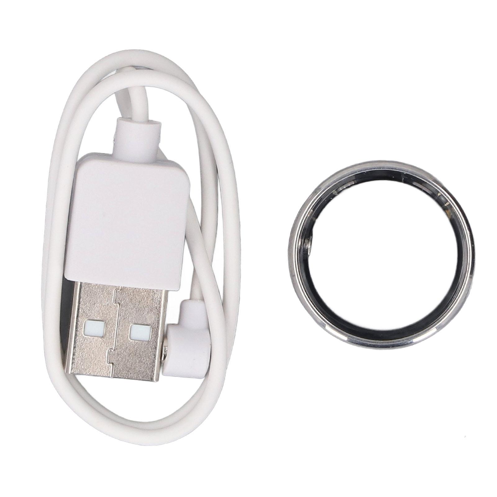 

Умное фитнес-кольцо из титанового сплава с функцией кликера для фото и видео, прокрутка 50 м, водонепроницаемое, легкое, спортивное Silver 12