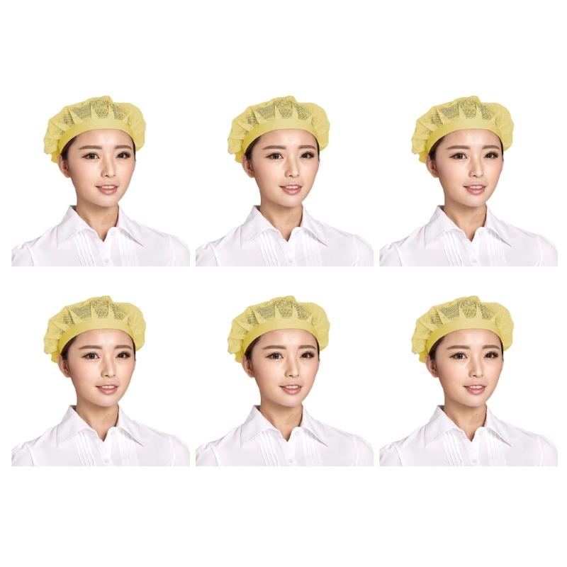 6Pcs Small Meshes Chefs Work Hat Breathable Professional Kitchen Cook Hat For Kitchen And Food Service