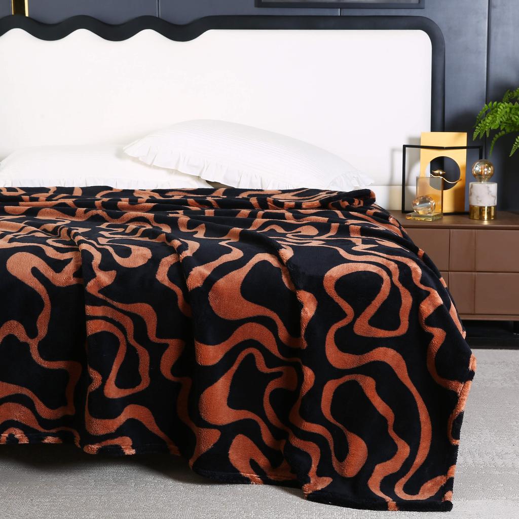 Abstract Stripe Pattern Flannel Blanket Autumn Winter Luxury Soft Warm Bedspread Sofa Cover Home Decor Travel Throw Blankets