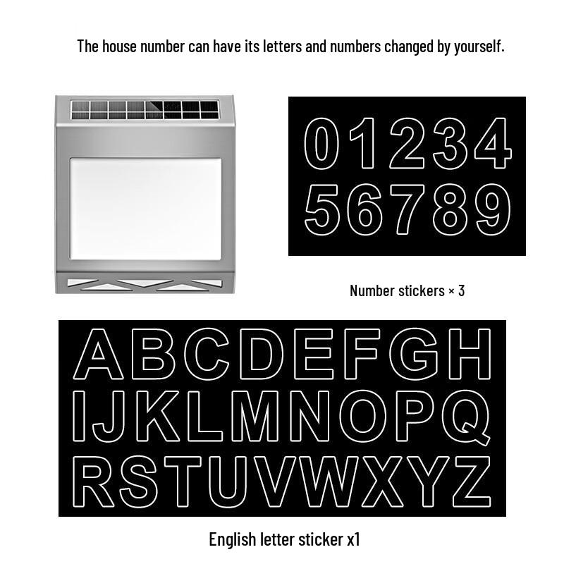 Solar Stainless Steel Digital House Number Light