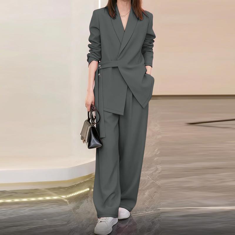 ZANZEA Women Long Sleeve Blouse and Pants Casual Two Piece Suit Sets