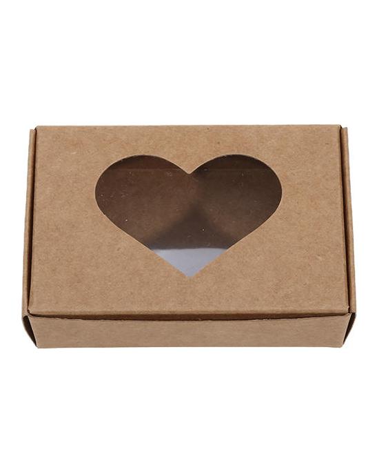 25KS Kraft papírová krabička s průhledným okénkem Domácí krabičky Dárky Balení Krabičky na sušenky Balení Krabička bonboniéra Dárek k narozeninám