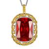 New Huabi Jewelry Copper Bottom Gold-plated Simulation Color Treasure Orange Hollow Pendant Necklace Stone 20 * 28