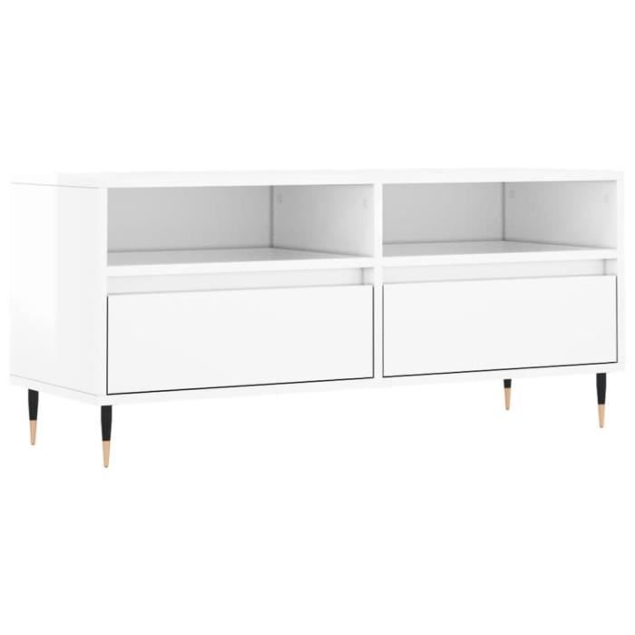 VidaXL TV Stand High Gloss White 100x34.5x44.5 Cm Engineered Wood 831230