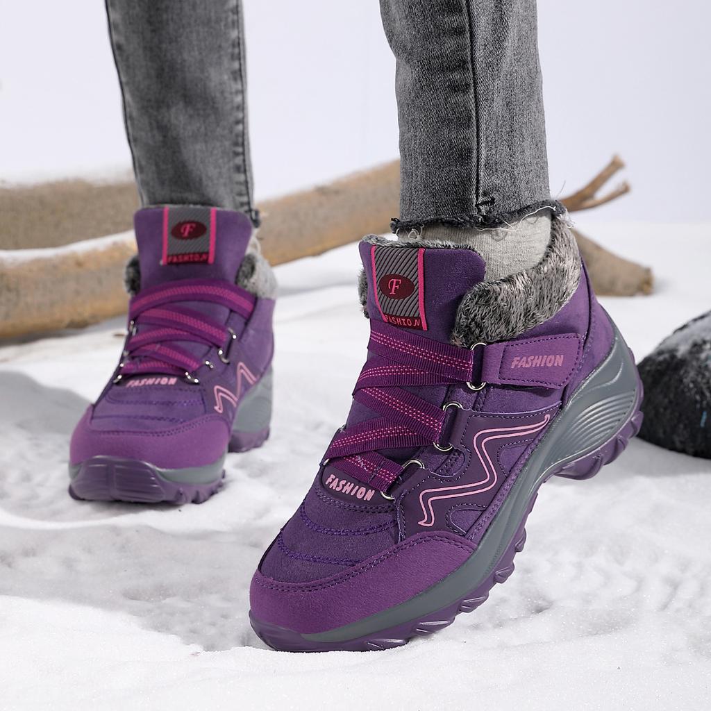 A 2025 cotton shoes for the elderly thick-soled heightening women's shoes winter velvet sports shoes warm snow boots
