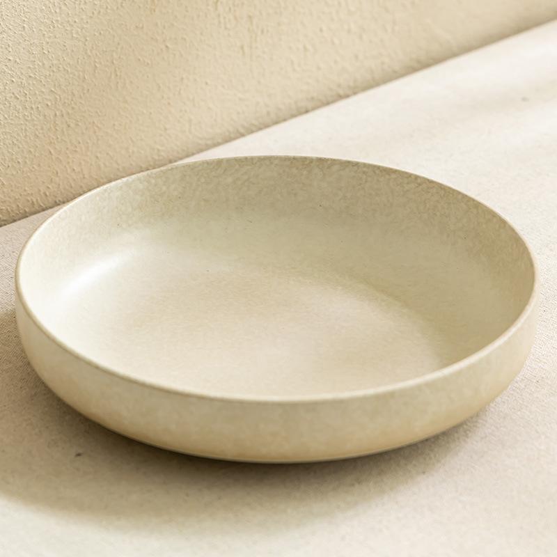 Simple Matte Premium Ceramic Plate Household Open Bowl Large Deep Plate Vegetable Plate Salad Plate Soup Plate Kitchen Tableware