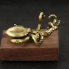 Retro Octopus Figurines Miniatures Solid Brass Sea Animal Statue Tea Pet Desk Ornament Lucky Home Decorations Accessories Crafts