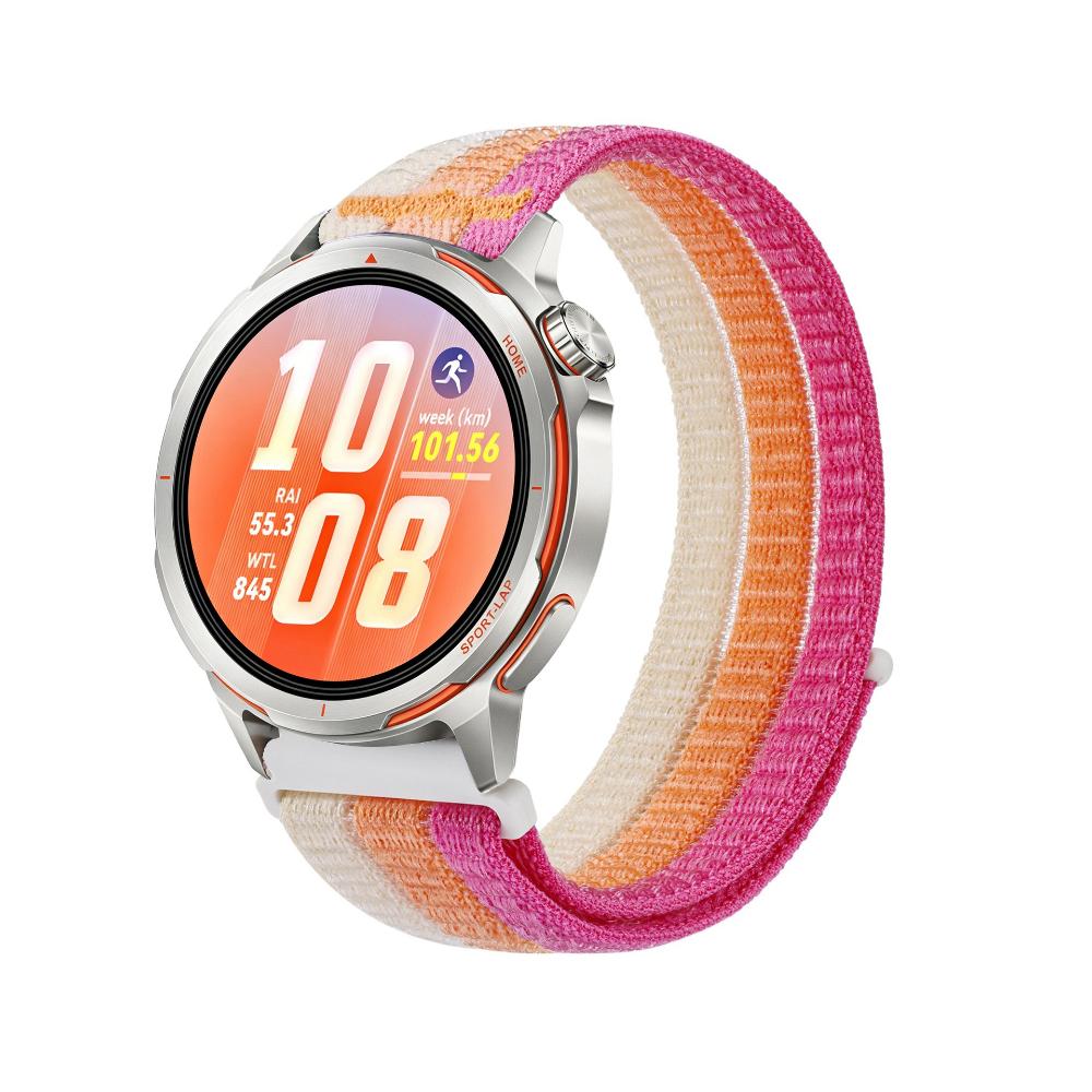 

Stitched Nylon Loop Watch Band, Soft Breathable Cloud Feel Replacement Strap 18mm 20mm 22mm Universal for Samsung Huawei OPPO Xiaomi Smart Watch 22mm рожевий/бежевий