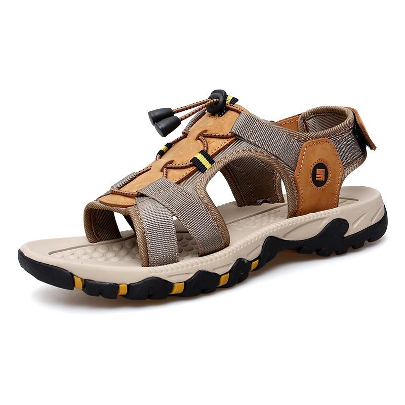 

Independent Station Outdoor Sports Leather Casual Shoes Slippers Summer Versatile Breathable Men s Beach Shoes 47 коричневый