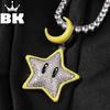 THE BLING KING Luminous Star Pendant Necklace For Women Men Shiny Zirconia Good Night Moon CLap Cute Jewelry Glow In The Dark
