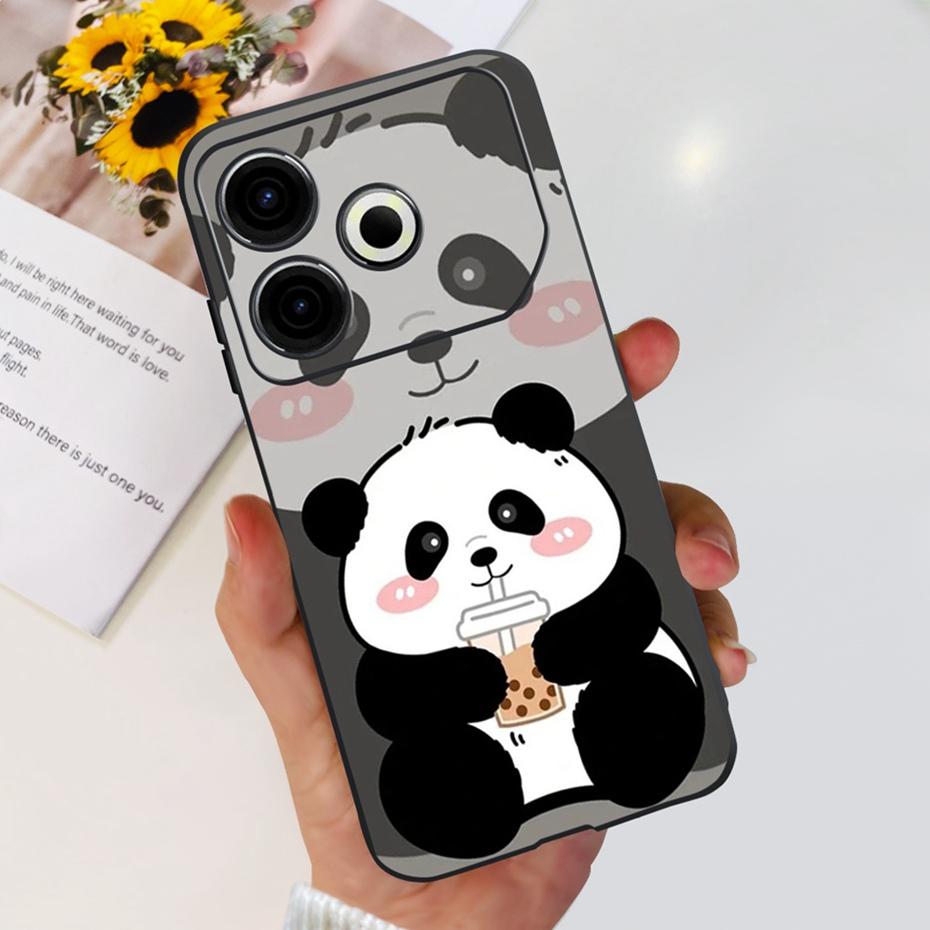 2024 Fashion Case For Tecno Pova 6 Neo Black Silicone Soft TPU Back Cover For Tecno Pova 6Neo 4G Phone Cases