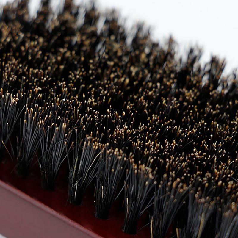 Hair Brush Wood Handle Boar Bristle Beard Comb Styling Detangling Straighten Brown Boar Bristles Massage Comb