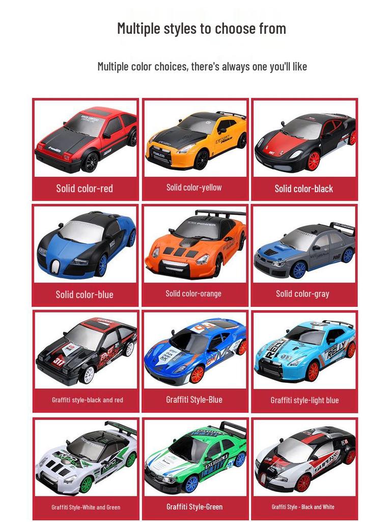 Huangbo 2.4G High-Speed RC Drift Car: Four-Wheel Drive, Rechargeable Remote Control Toy for Kids and Boys