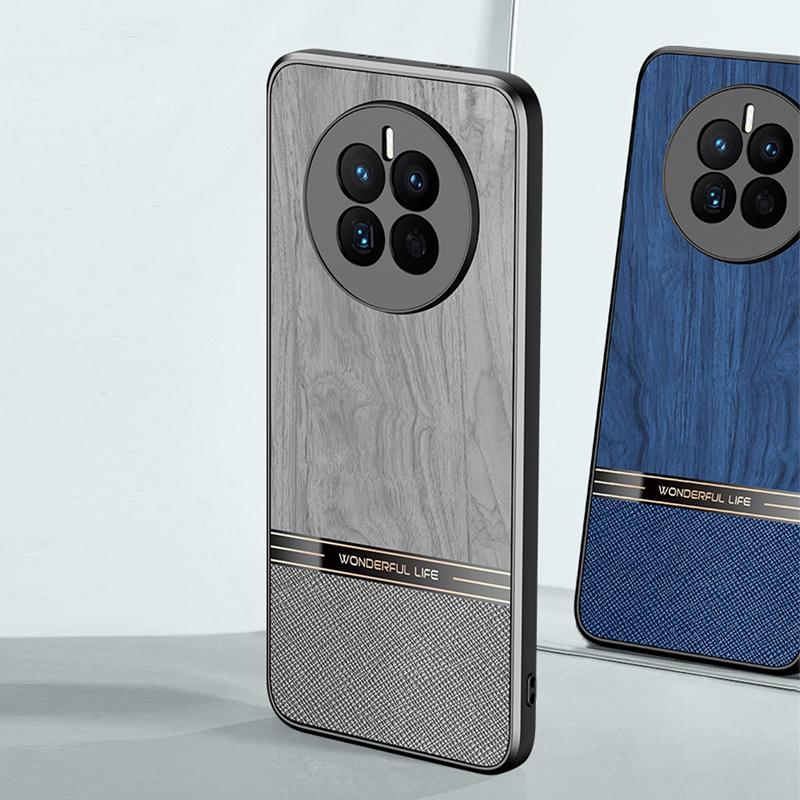 Custodia per telefono con texture ad albero simulata per Huawei Mate 60 Pro, protezione per obiettivo della fotocamera per HUAWEI Mate 50 30 40 60 Pro Plus, morbida custodia in silicone