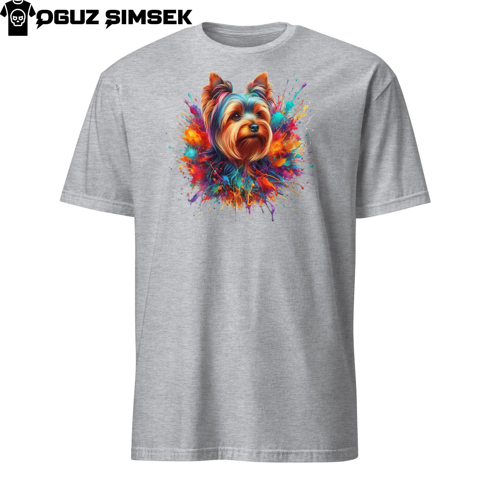 Colorful Yorkshire Terrier Unisex T-Shirt Mens Womens Tees Top: Vibrant Dog Design! Tee 3XL