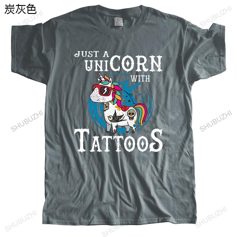Cotton Summer Vintage Tshirt Unisex Crew Neck Funny Tops Just A Uni Corn Tattoos Bigger Size Homme Brand Tshirt Unisex Teeshirt