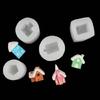 4x Silicone Mould Small House Resins Mould 3D Hut Candle Castings Molds