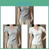 Neues, figurbetontes Sommer-T-Shirt mit U-Ausschnitt für Damen, ideal für Freizeit und Alltag, aus weichem Viskosegewebe
