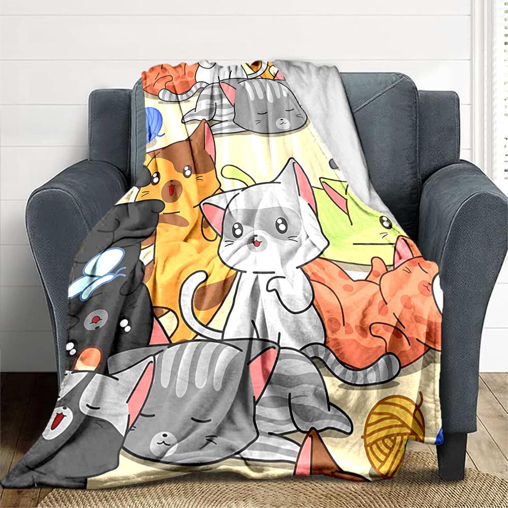 1pc Kawaii Animals Blanket Warm, Cozy, And Soft, Suitable for Sofas, Beds, Cars, And Office Use.Perfect for Camping And Travel, Making It a Great Gift