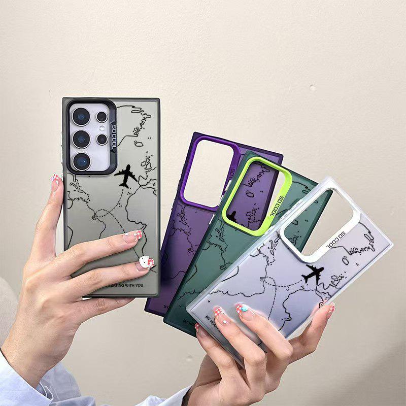Flugzeugkarten-Design-Hülle für Samsung Galaxy S25 Ultra/S24/S21 A55/A56