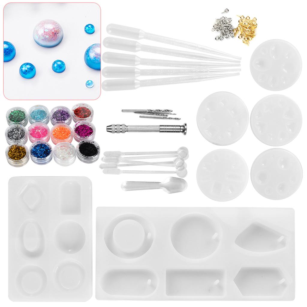 Craft Jewelry Pendant Silicone Mold DIY Craft Pendant Making Mold Screw Eye Pin Set