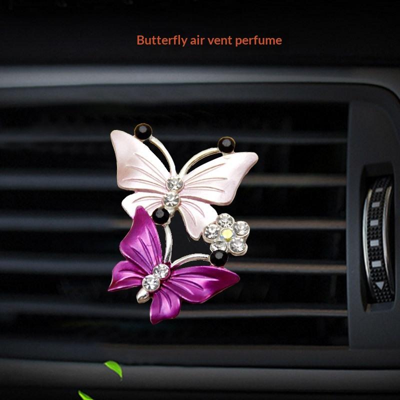 Car Air Conditioning Outlet Perfume Decoration Clip Dual-color Double Butterfly Purification Decoration Clip Car Interior