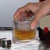 Whiskey Glasses Rotating Cups 2pcs Tumbler Men Drinking Cocktail Wine Rum Glass