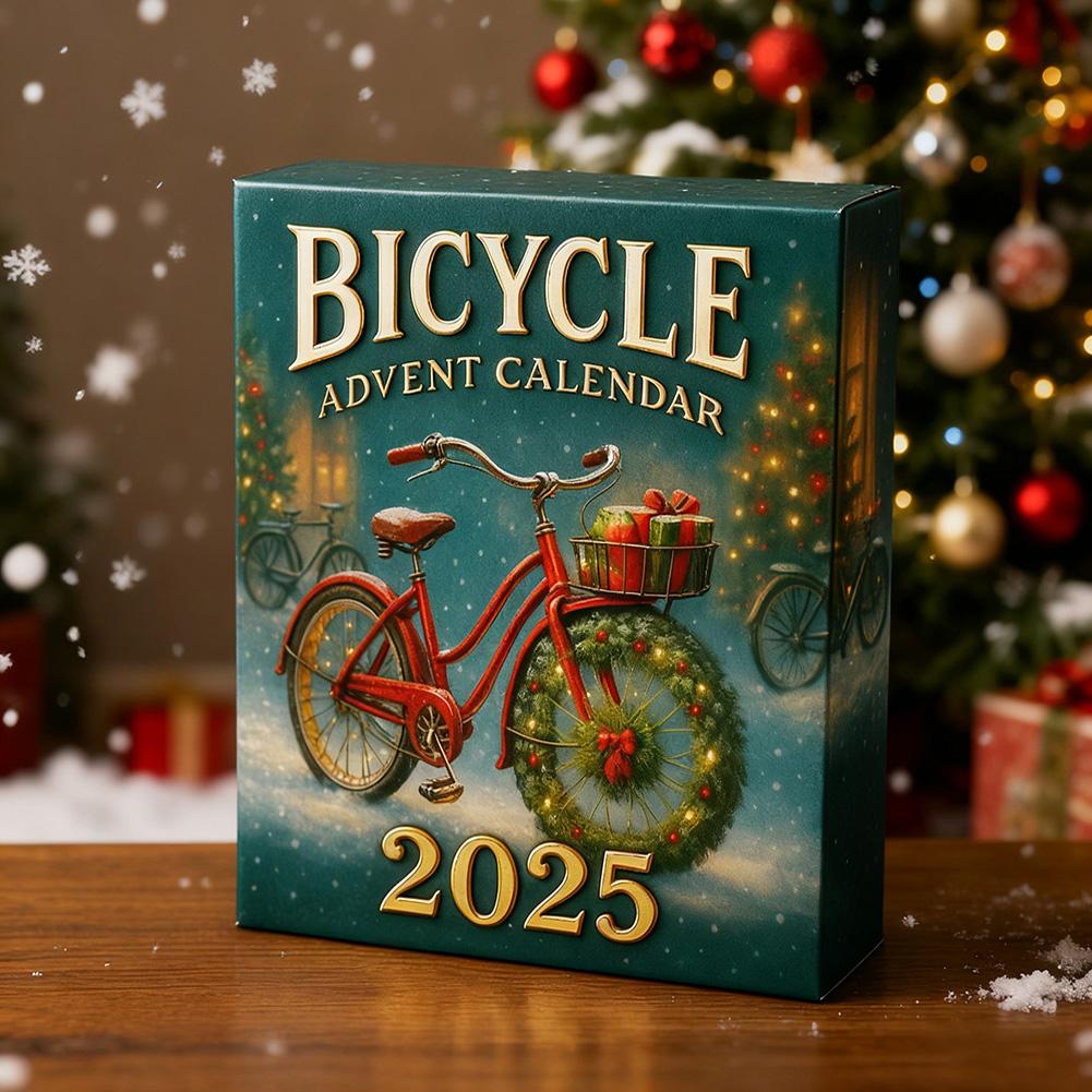 Fahrrad-Adventskalender 2025 Mit 24 Stück Fahrrad-Anhängern Festliche Feiertage