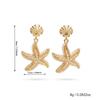 Summer Oversized Personality Sea Star Pendant Earrings Women Elegant French Style Shell Star Beach Vacation Style Ear Jewelry