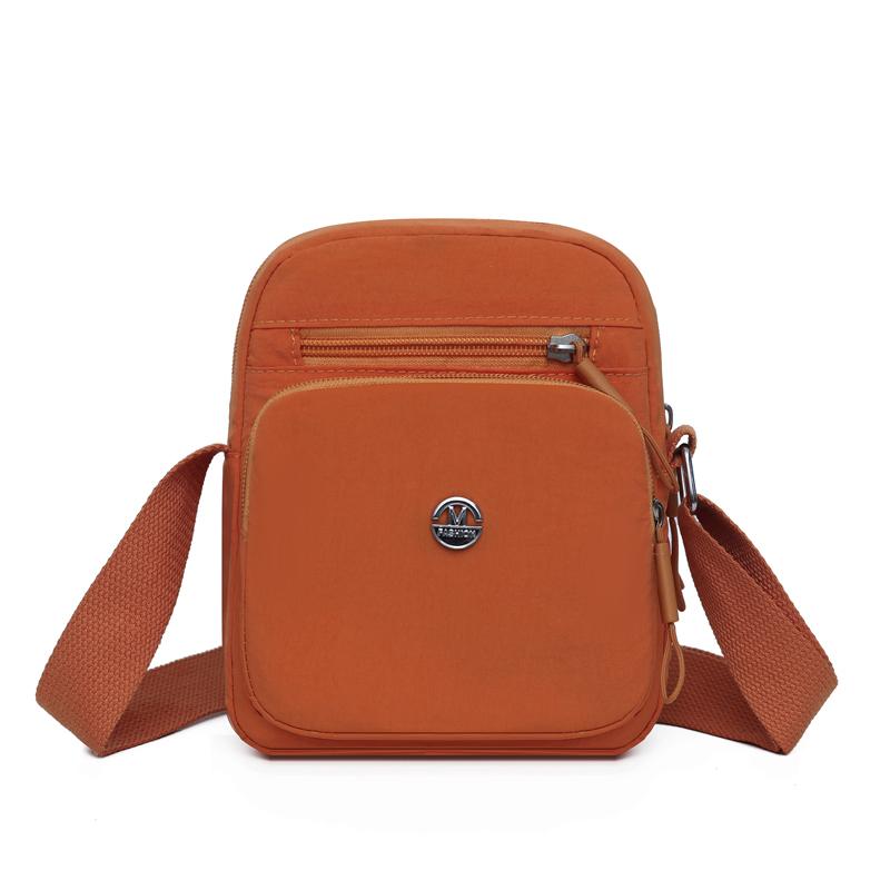 Lightweight Women's Shoulder Bag Solid Collor Mobile Phone Bag Waterproof Nylon Small Square Bag