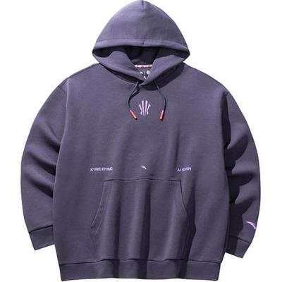 Anta Comodo Felpa Casual con Cappuccio Pullover con Stampa Lettere Felpe Unisex Viola 172431706-3