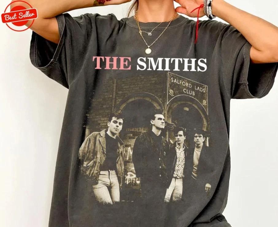 

2026 Summer Womens Retro The Smiths TShirt Cotton and Breathable Short Sleeve Streetwear Oversized Loose Casual 4XL