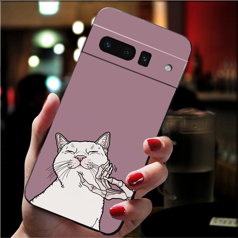 

Skeleton Cat Phone Case for Google Pixel 10 9 Pro XL 9A 8 7 6 Pro Pixel 8A 7A 6A Pixel 8 7 6 5 Funda Pixel 10 Pro XL