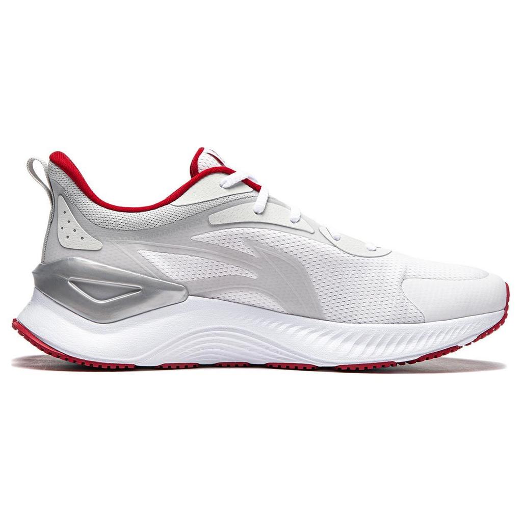 Li Ning Yue Ying 3.0 Simple Trendy Breathable Shock Absorption Non-Slip Low-Top Running Shoes Men Sneakers White Red ARHU023-6