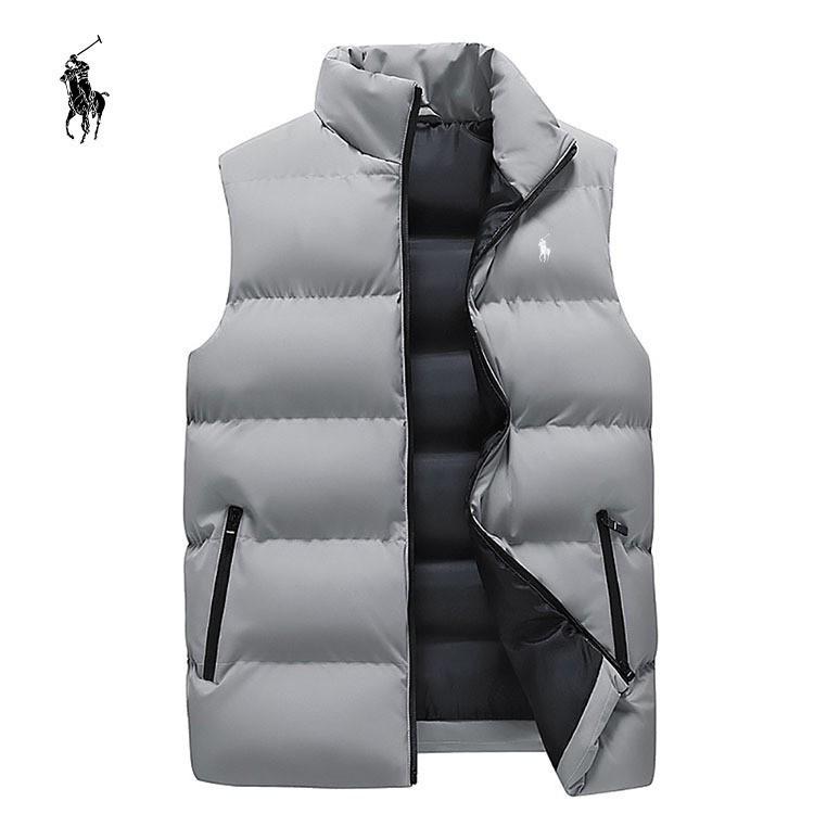 

Чоловіча вітрозахисна бавовняна жилетка з коміром-стійкою - Тепла, з оксамитовою підкладкою, Повсякденний стиль Гонконгу для Осені/Зими M