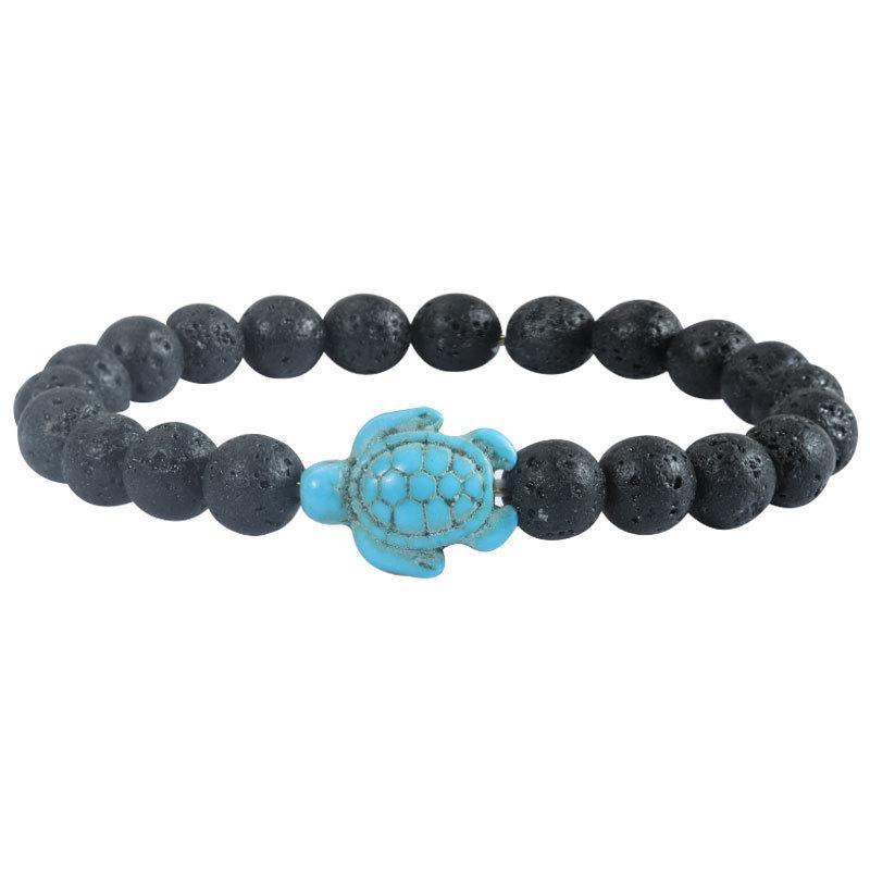 Bransoletka z koralików do śledzenia zwierząt z kamieniami naturalnymi - Wzór Żółwia, Słonia, Rekina