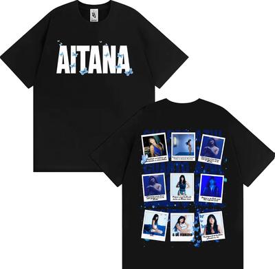 Singer Aitana Cuarto Azul Album Cover Graphic T Shirts Men Women Harajuku Aesthetic Short Sleeve Cotton Tshirts Streetwear