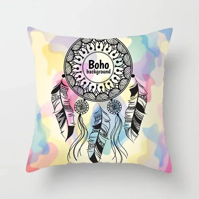 

Роскошный Декор для Дома Наволочка для Подушки Гостиная Диван Чехол для Подушки Красочный Принт Перьев Арт Узор Наволочка для Подушки 66x66cm