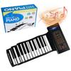 Yumcute Roll-Up Piano, 88-Key Electronic Piano with Japanese Language, Foldable Keyboard, Built-in Speaker, Rechargeable, Earphone and Microphone Comp