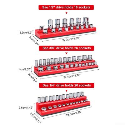 1/2 3/8 1/4 Socket Organizers Drive Holds Organizer