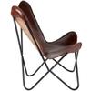 NEW Handmade Leather Butterfly Chair Leather Accent Chair  Living Room Chair