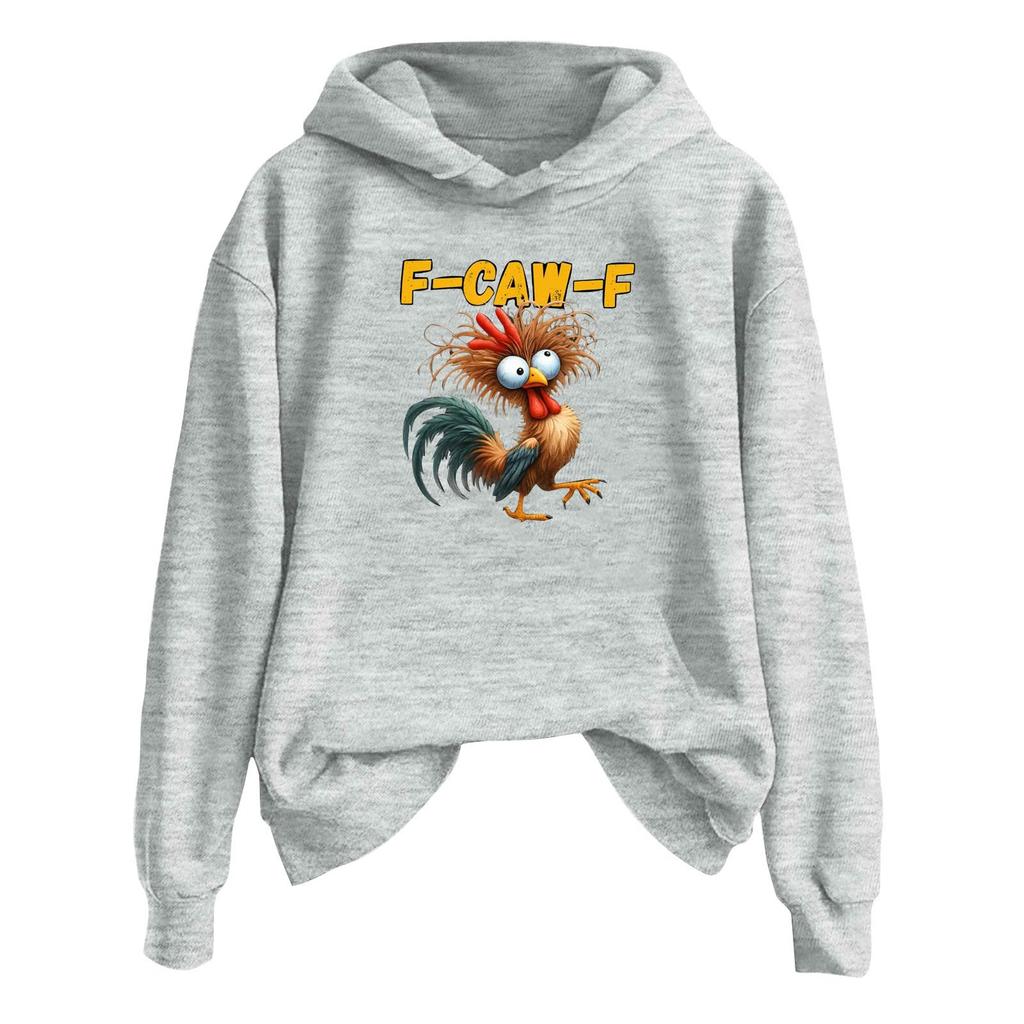 Women's Fashionable Casual Long Sleeve Hooded Printed Sweatshirt