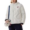 Fila Fleece Hooded Casual Long Sleeve Down Jacket Women Outerwear Standard-White F51W348919B-WT
